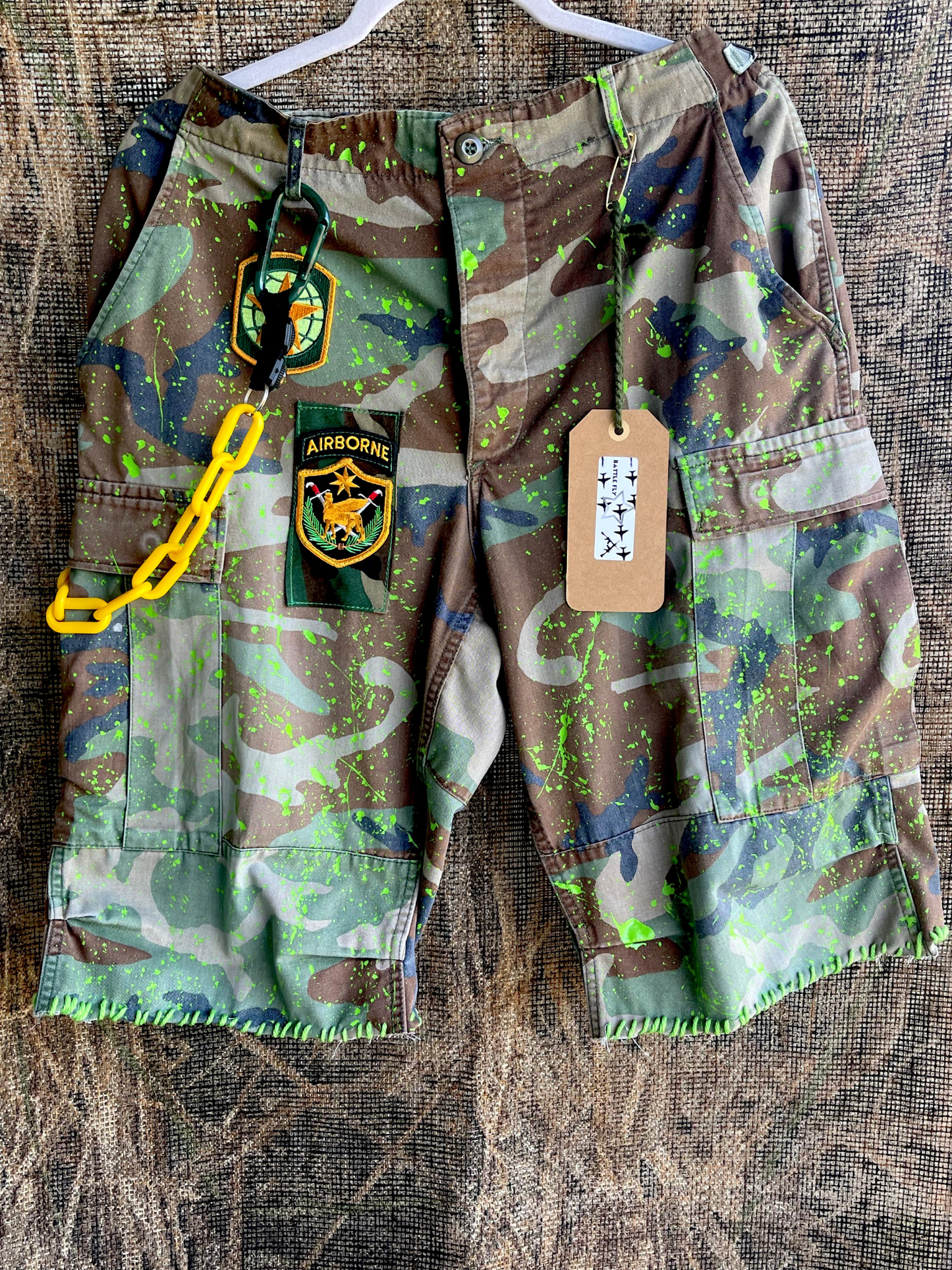Battle Fly Jorts Green