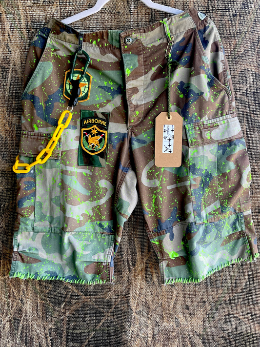 Battle Fly Jorts Green